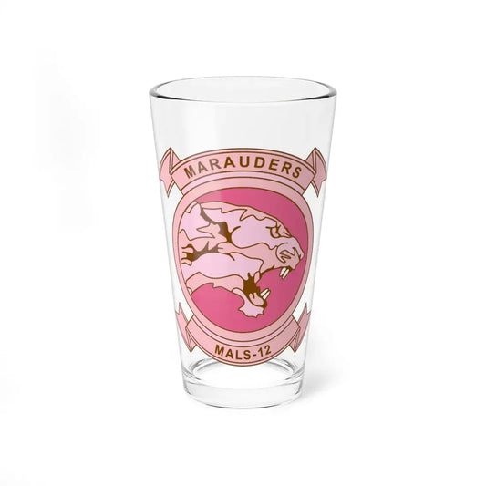 MALS 12 Wives Club PINK (USMC) Pint Glass 16oz 16oz - Go Mug Yourself
