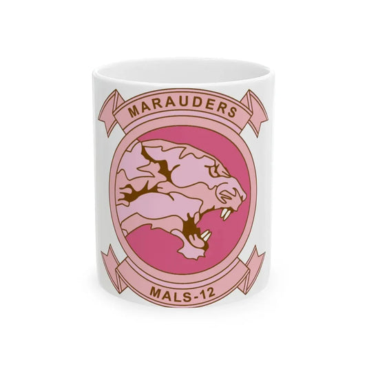 MALS 12 Wives Club PINK (USMC) White Coffee Mug 11oz - Go Mug Yourself