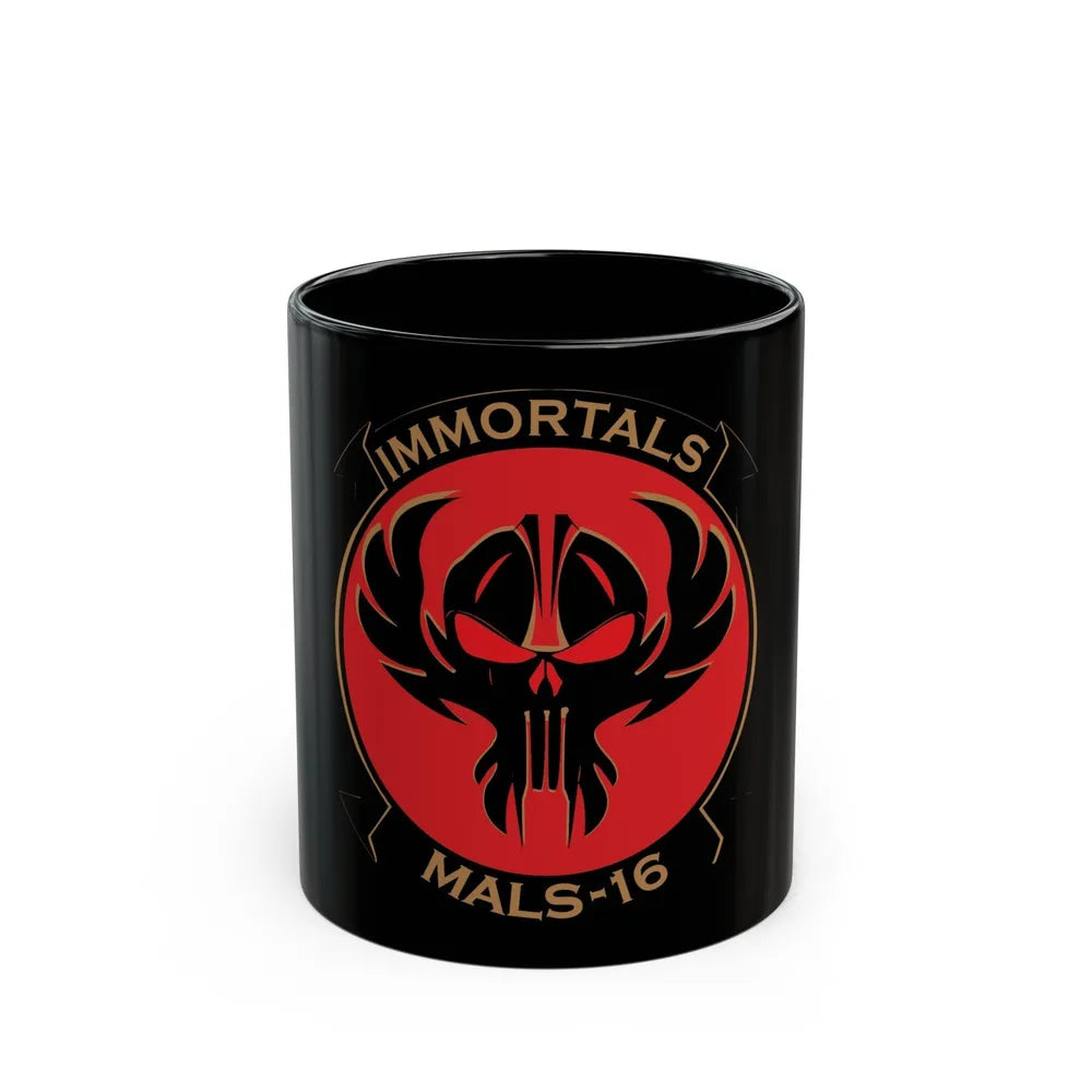 MALS 16 Immortals (USMC) Black Coffee Mug-11oz-Go Mug Yourself