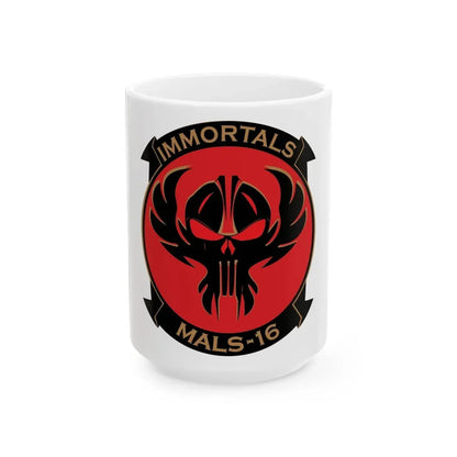 MALS 16 Immortals (USMC) White Coffee Mug 15oz - Go Mug Yourself