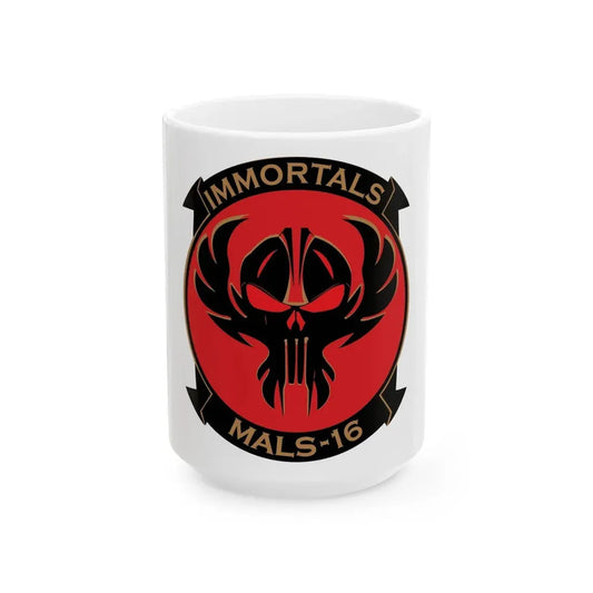 MALS 16 Immortals (USMC) White Coffee Mug 15oz - Go Mug Yourself