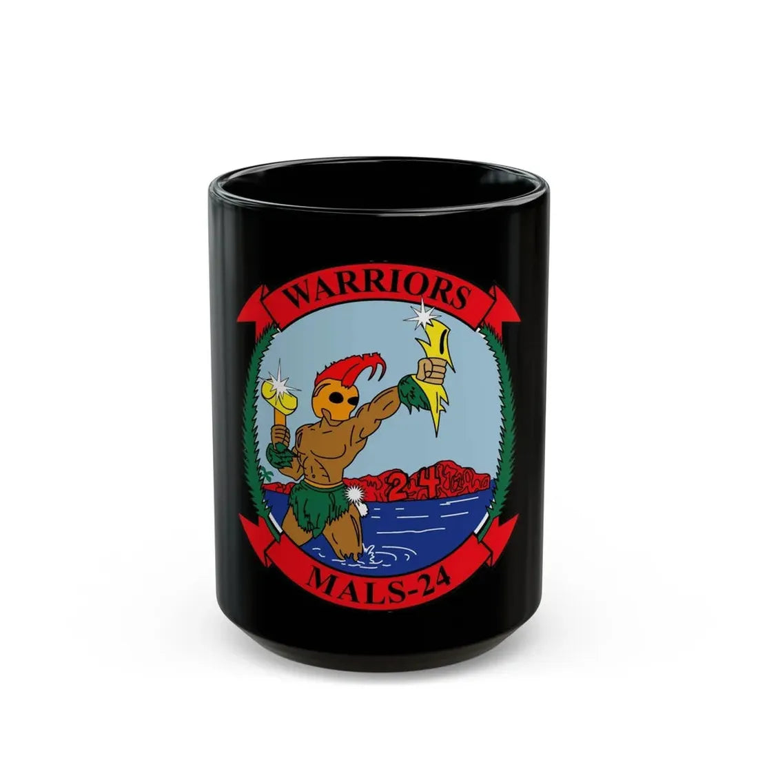 MALS 24 Warriors (USMC) Black Coffee Mug 15oz - Go Mug Yourself