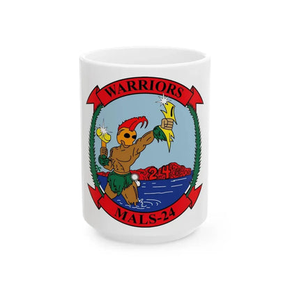 MALS 24 Warriors (USMC) White Coffee Mug 15oz - Go Mug Yourself