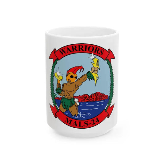 MALS 24 Warriors (USMC) White Coffee Mug 15oz - Go Mug Yourself