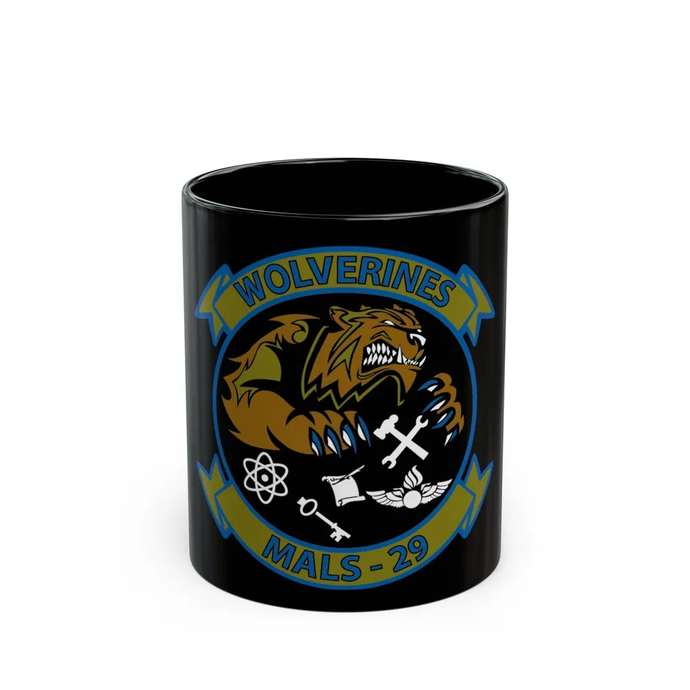 MALS 29 Wolverines (USMC) Black Coffee Mug-11oz-Go Mug Yourself