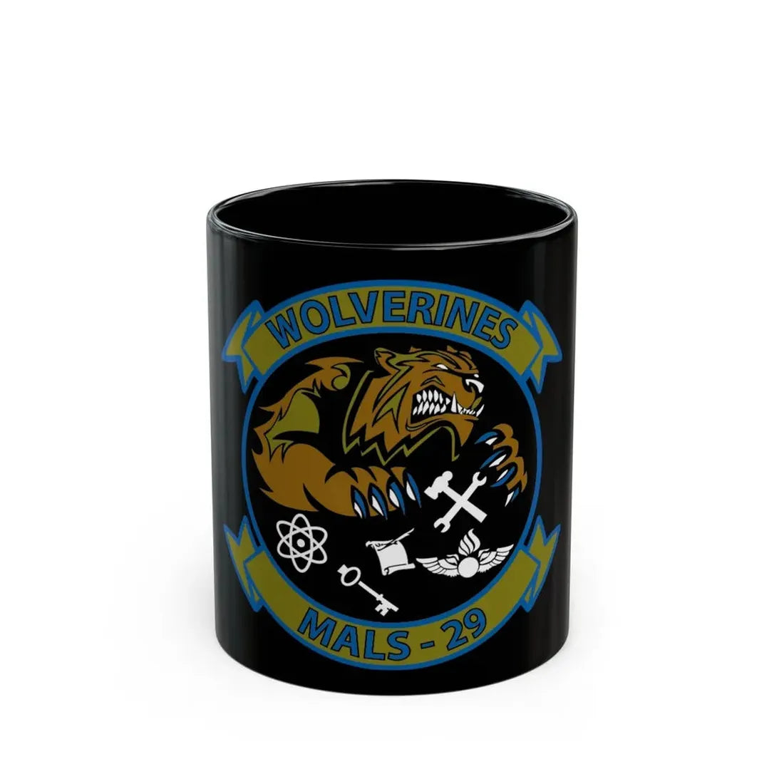 MALS 29 Wolverines (USMC) Black Coffee Mug 11oz - Go Mug Yourself