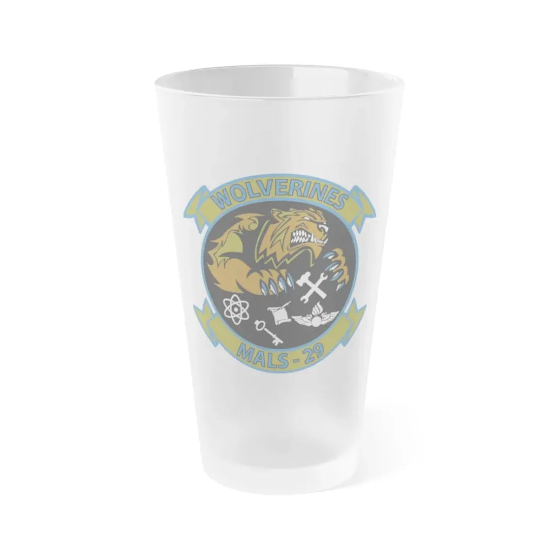 MALS 29 Wolverines (USMC) Frosted Pint Glass 16oz Default Title - Go Mug Yourself