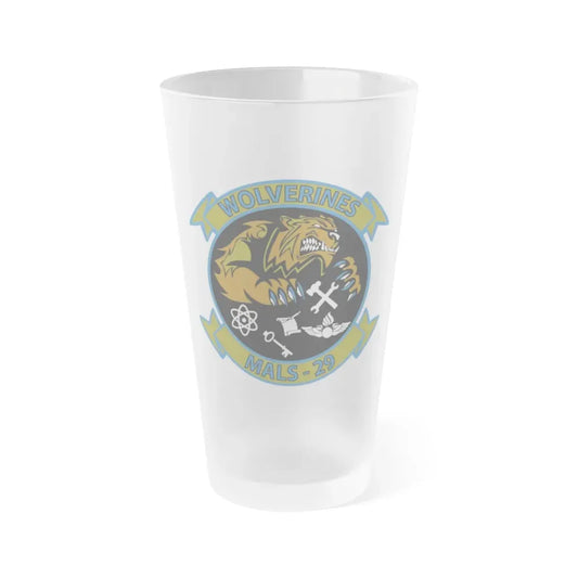 MALS 29 Wolverines (USMC) Frosted Pint Glass 16oz Default Title - Go Mug Yourself