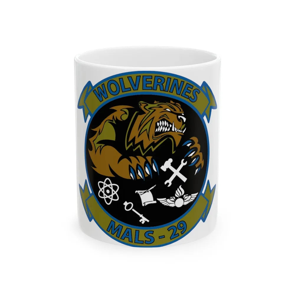 MALS 29 Wolverines (USMC) White Coffee Mug-11oz-Go Mug Yourself