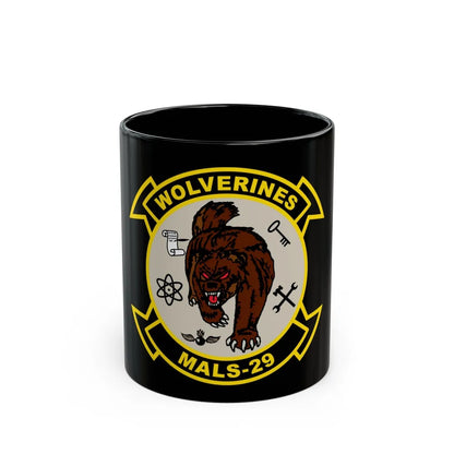 MALS 29 Wolverines v2 (USMC) Black Coffee Mug-11oz-Go Mug Yourself