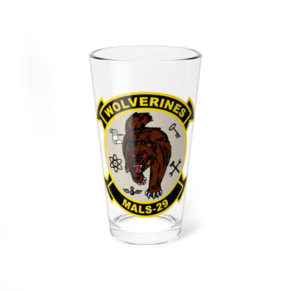 MALS 29 Wolverines v2 (USMC) Pint Glass 16oz-16oz-Go Mug Yourself