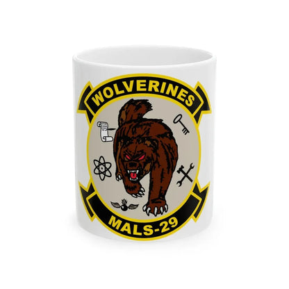 MALS 29 Wolverines v2 (USMC) White Coffee Mug 11oz - Go Mug Yourself