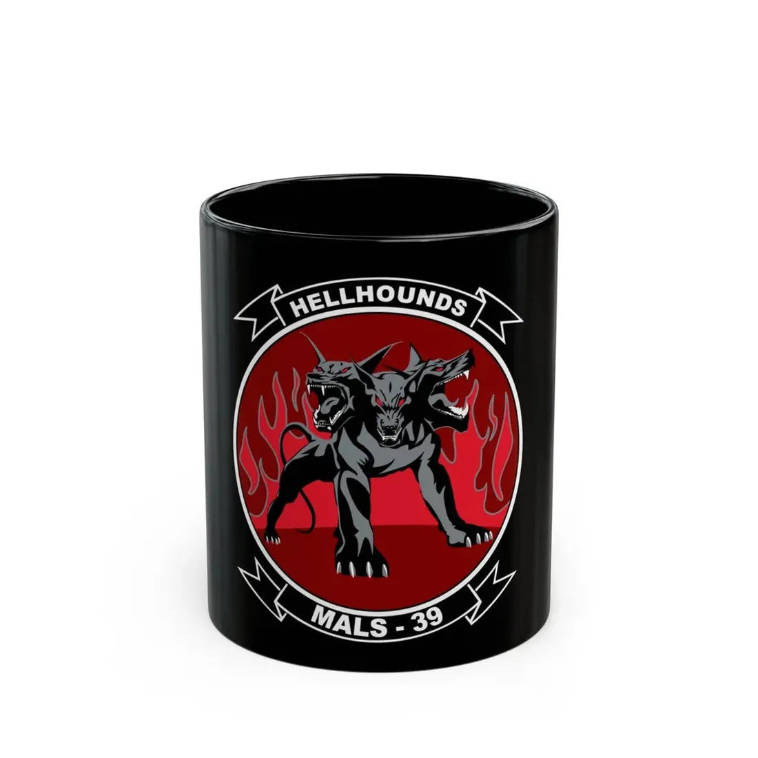 MALS 39 Hellhounds (USMC) Black Coffee Mug 11oz - Go Mug Yourself