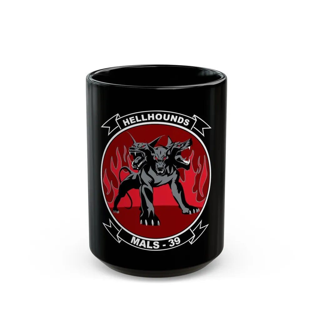 MALS 39 Hellhounds (USMC) Black Coffee Mug-15oz-Go Mug Yourself