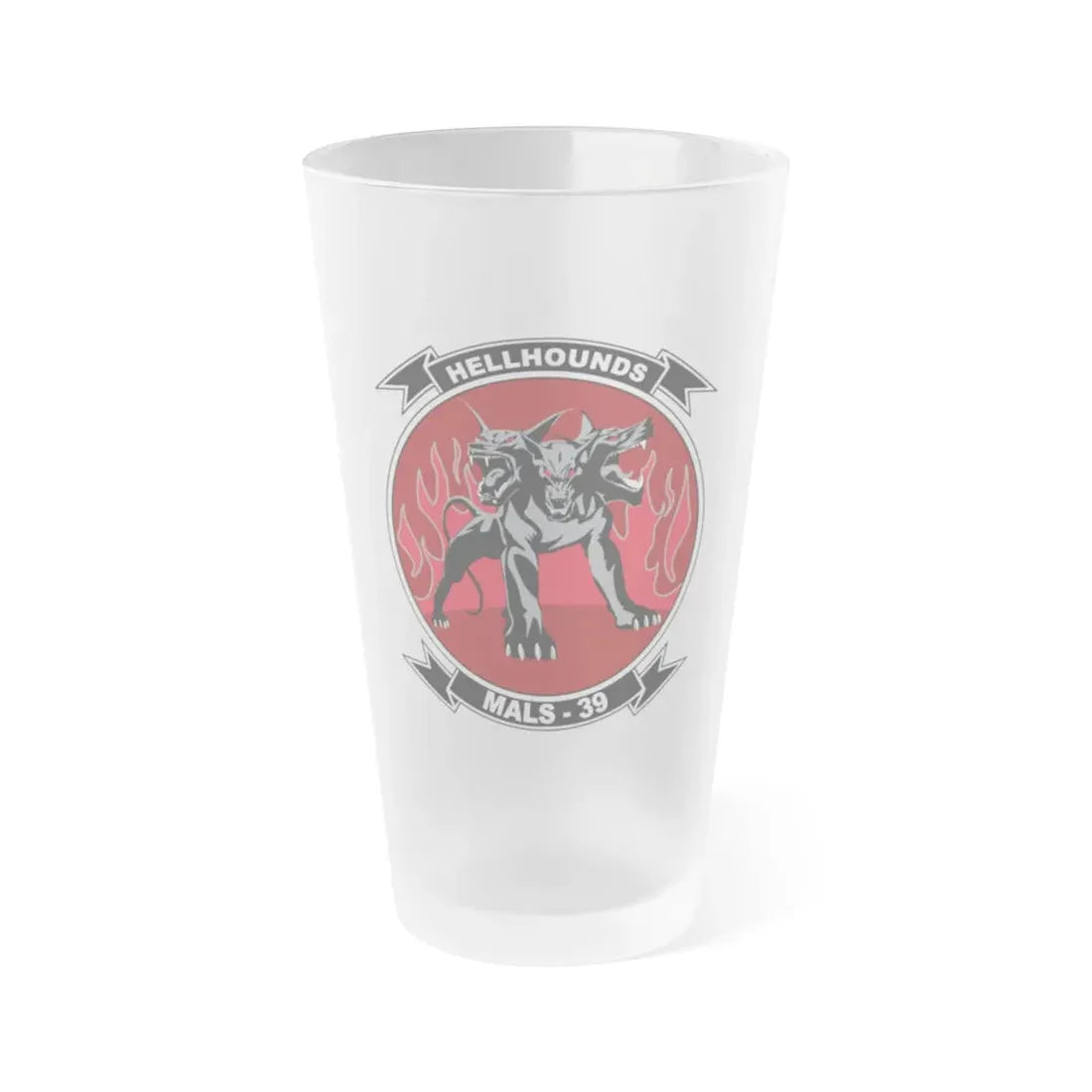 MALS 39 Hellhounds (USMC) Frosted Pint Glass 16oz Default Title - Go Mug Yourself