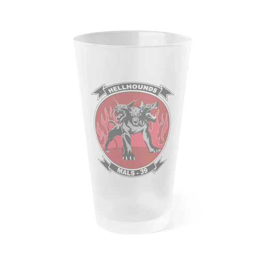 MALS 39 Hellhounds (USMC) Frosted Pint Glass 16oz Default Title - Go Mug Yourself