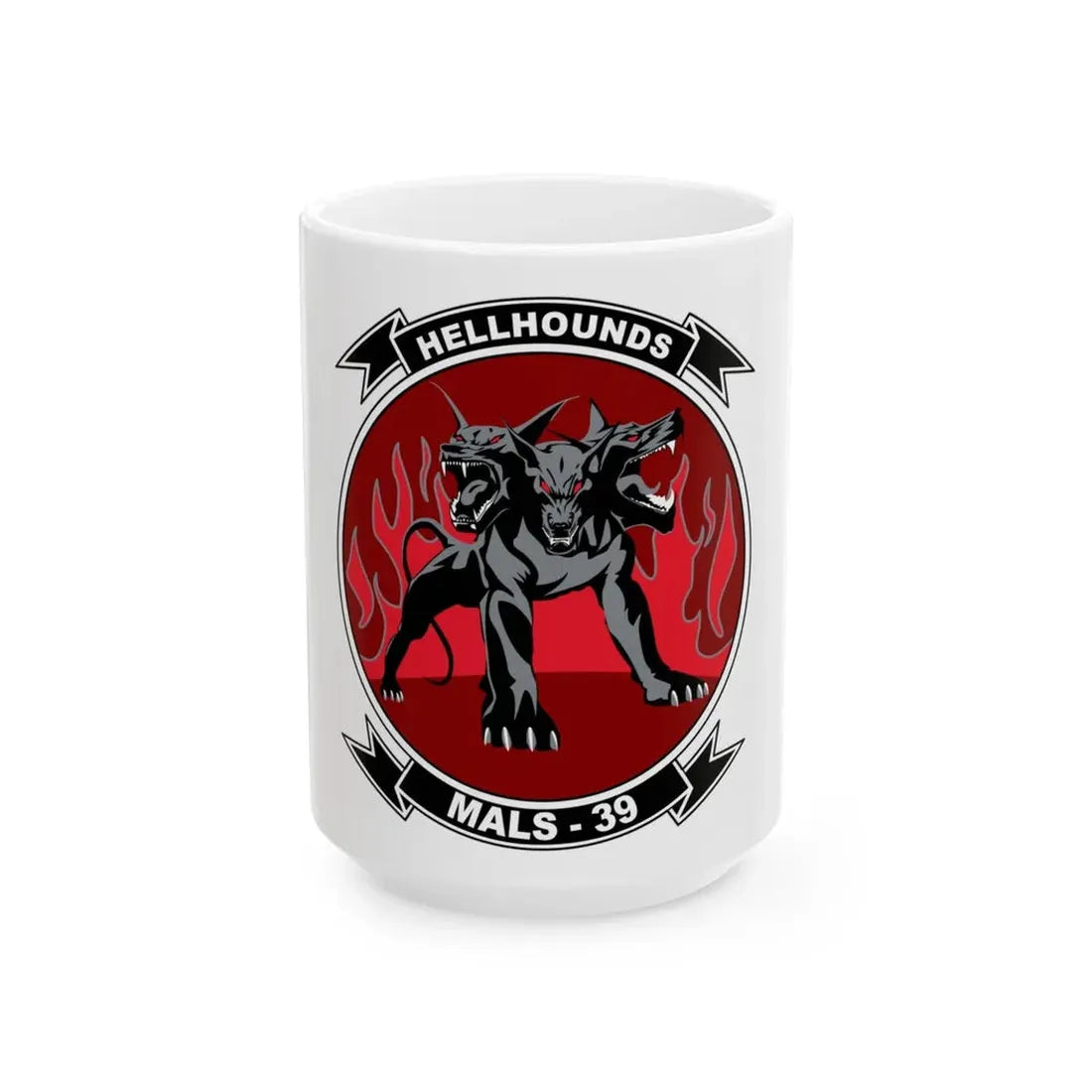 MALS 39 Hellhounds (USMC) White Coffee Mug 15oz - Go Mug Yourself