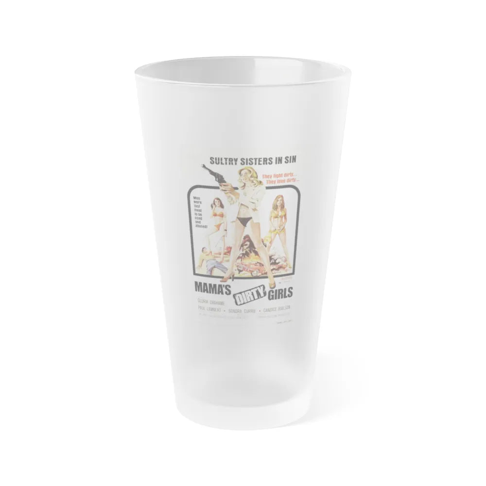 MAMA'S DIRTY GIRLS 1974 Movie Poster - Frosted Pint Glass 16oz-Go Mug Yourself