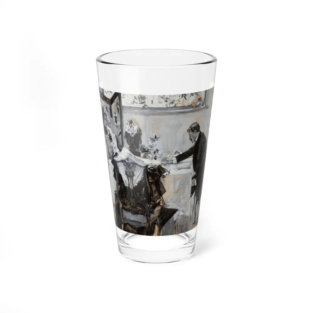 Man and Woman Dining, interior story illustration, 1894 - Pint Glass 16oz-16oz-Go Mug Yourself