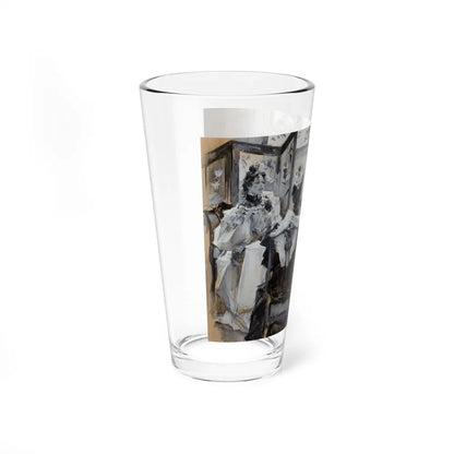 Man and Woman Dining, interior story illustration, 1894 - Pint Glass 16oz-Go Mug Yourself