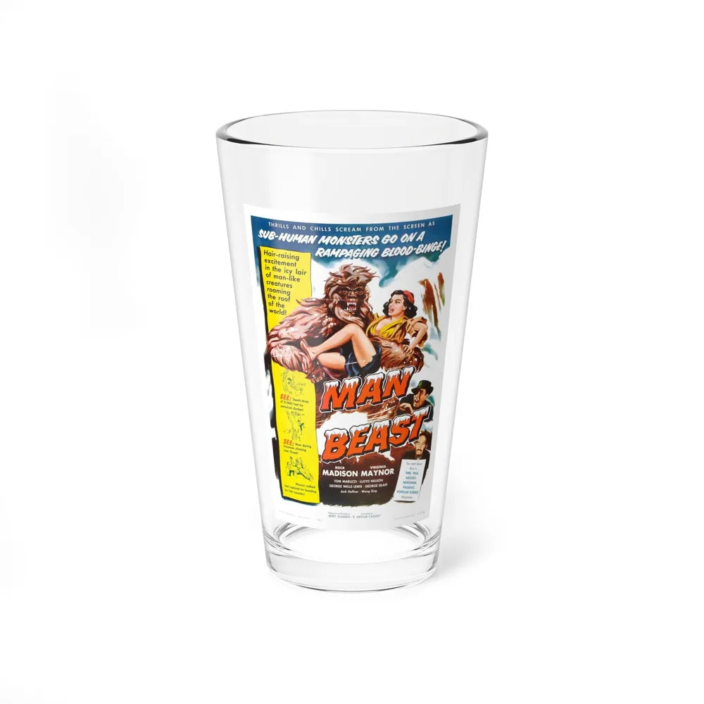 MAN BEAST 1956 Movie Poster - Pint Glass 16oz-16oz-Go Mug Yourself