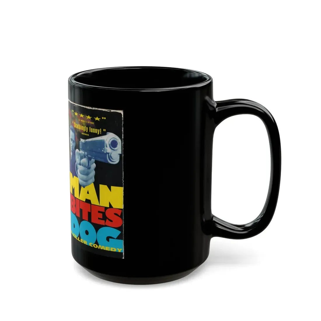 MAN BITES DOG (VHS COVER) - Black Coffee Mug - Go Mug Yourself