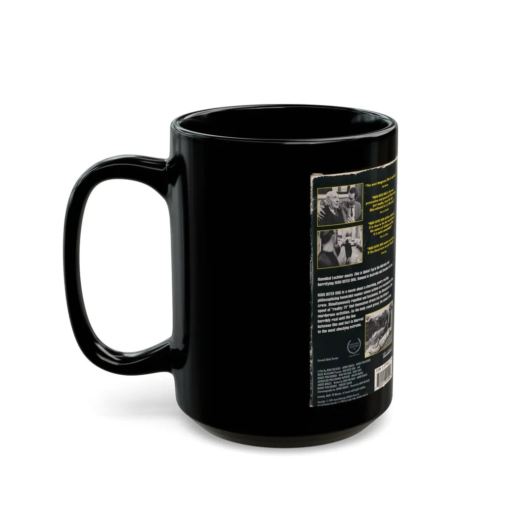 MAN BITES DOG (VHS COVER) - Black Coffee Mug-Go Mug Yourself