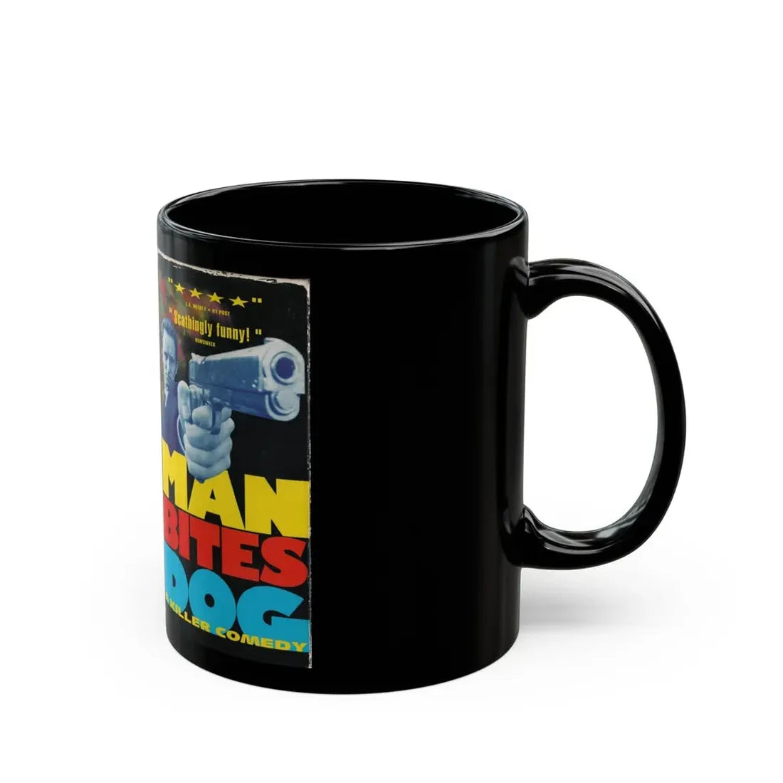 MAN BITES DOG (VHS COVER) - Black Coffee Mug - Go Mug Yourself