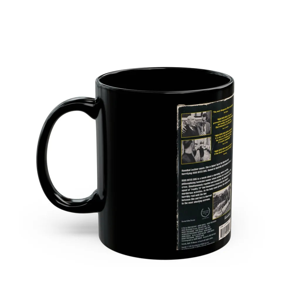 MAN BITES DOG (VHS COVER) - Black Coffee Mug-Go Mug Yourself