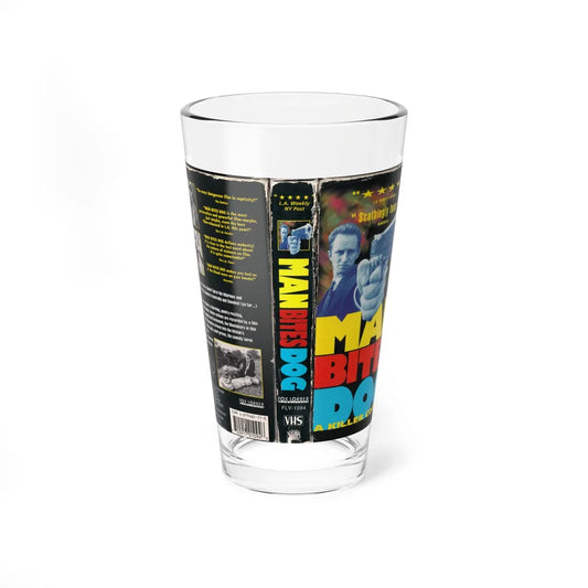 MAN BITES DOG (VHS COVER) Pint Glass 16oz 16oz - Go Mug Yourself