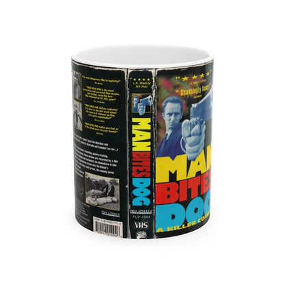 MAN BITES DOG (VHS COVER) - White Coffee Mug-11oz-Go Mug Yourself