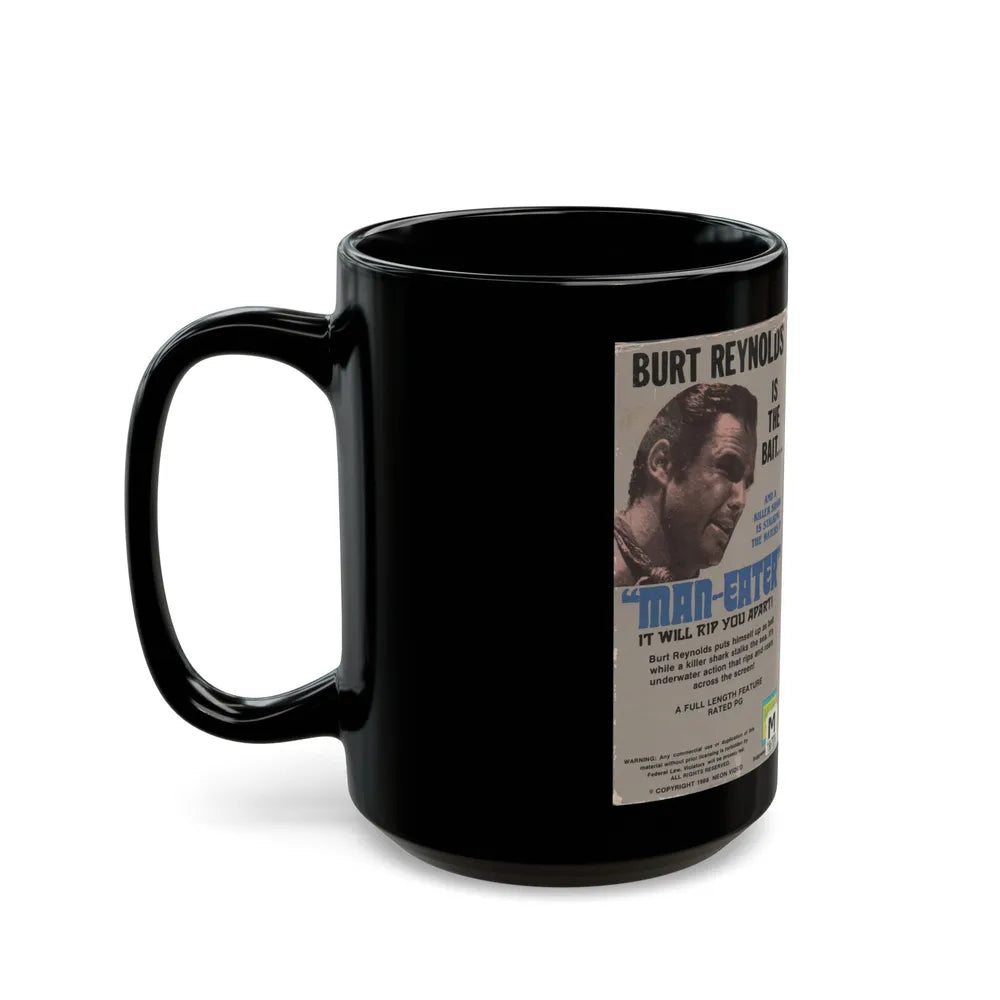 MAN EATER BURT REYNOLDS (VHS COVER) - Black Coffee Mug-Go Mug Yourself