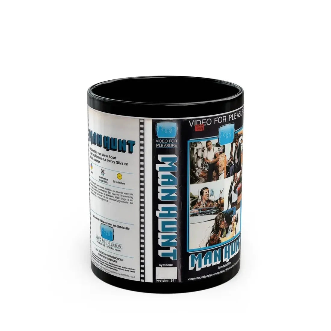 MAN HUNT (VHS COVER) - Black Coffee Mug 11oz - Go Mug Yourself