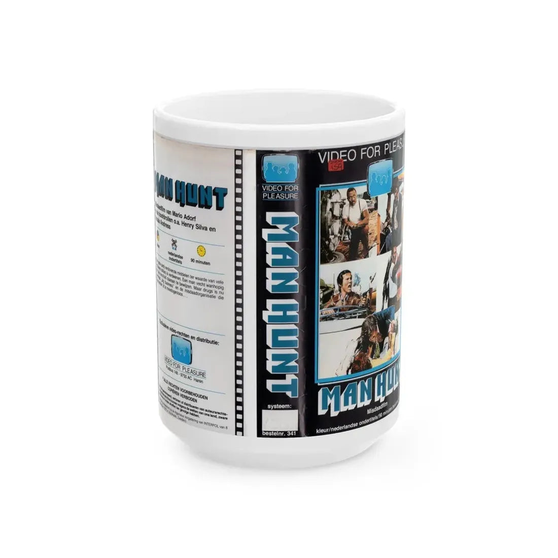 MAN HUNT (VHS COVER) - White Coffee Mug 15oz - Go Mug Yourself