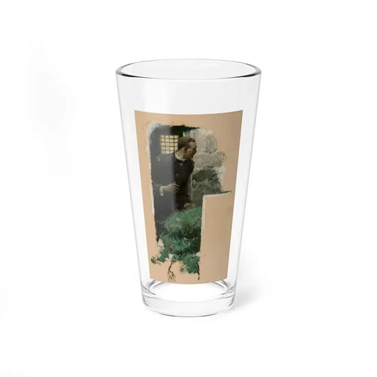 Man in Uniform at the Door, Harper's Bazaar interior illustration, October 1919 - Pint Glass 16oz 16oz - Go Mug Yourself