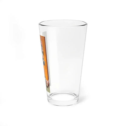 Man Listening at Door, story illustration - Pint Glass 16oz - Go Mug Yourself