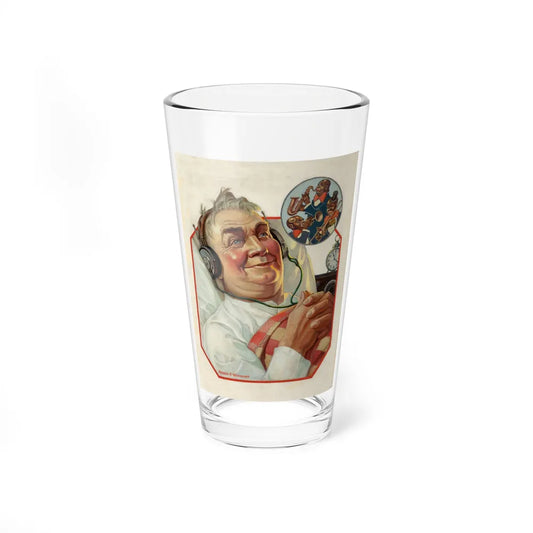 Man Listening to Jazz, possible magazine illustration - Pint Glass 16oz-16oz-Go Mug Yourself