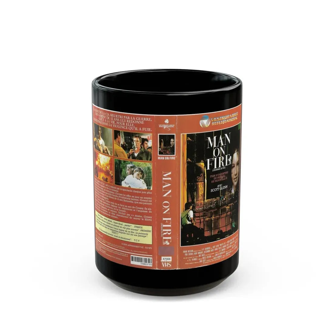 MAN ON FIRE (VHS COVER) - Black Coffee Mug 15oz - Go Mug Yourself