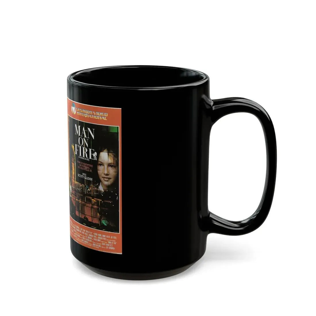 MAN ON FIRE (VHS COVER) - Black Coffee Mug - Go Mug Yourself