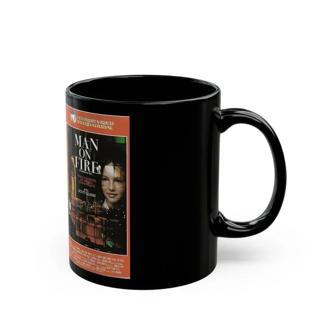 MAN ON FIRE (VHS COVER) - Black Coffee Mug - Go Mug Yourself