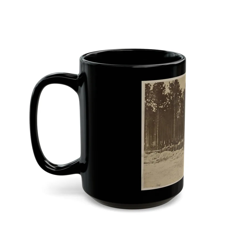 Man Seated On Gabions In Engineer Camp In Front Of Petersburg, Virginia (U.S. Civil War) Black Coffee Mug-Go Mug Yourself