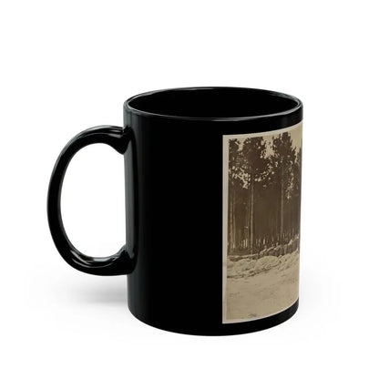 Man Seated On Gabions In Engineer Camp In Front Of Petersburg, Virginia (U.S. Civil War) Black Coffee Mug - Go Mug Yourself