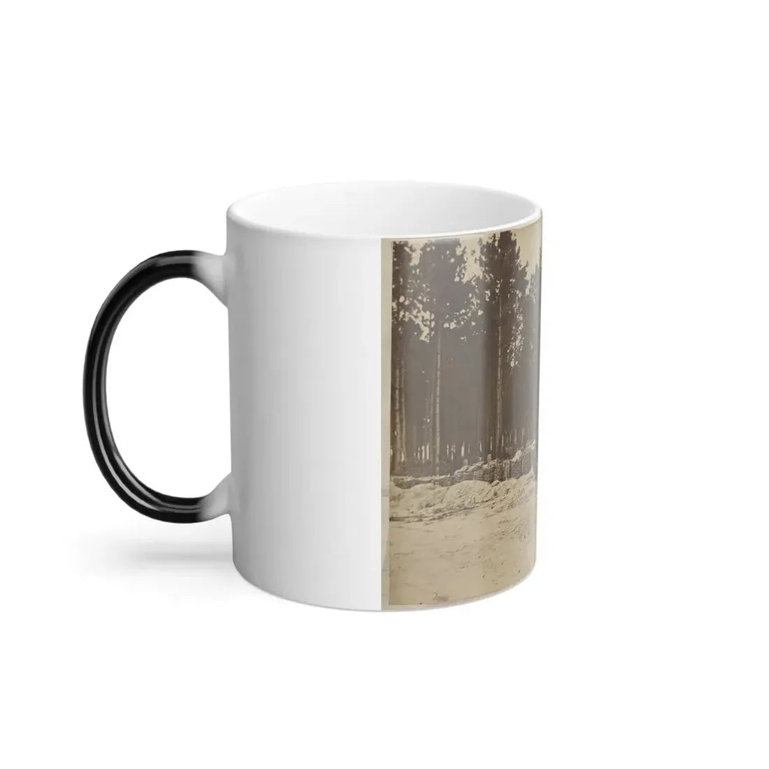 Man Seated on Gabions in Engineer Camp in Front of Petersburg, Virginia (U.S. Civil War) Color Changing Coffee Mug 11oz - Go Mug Yourself