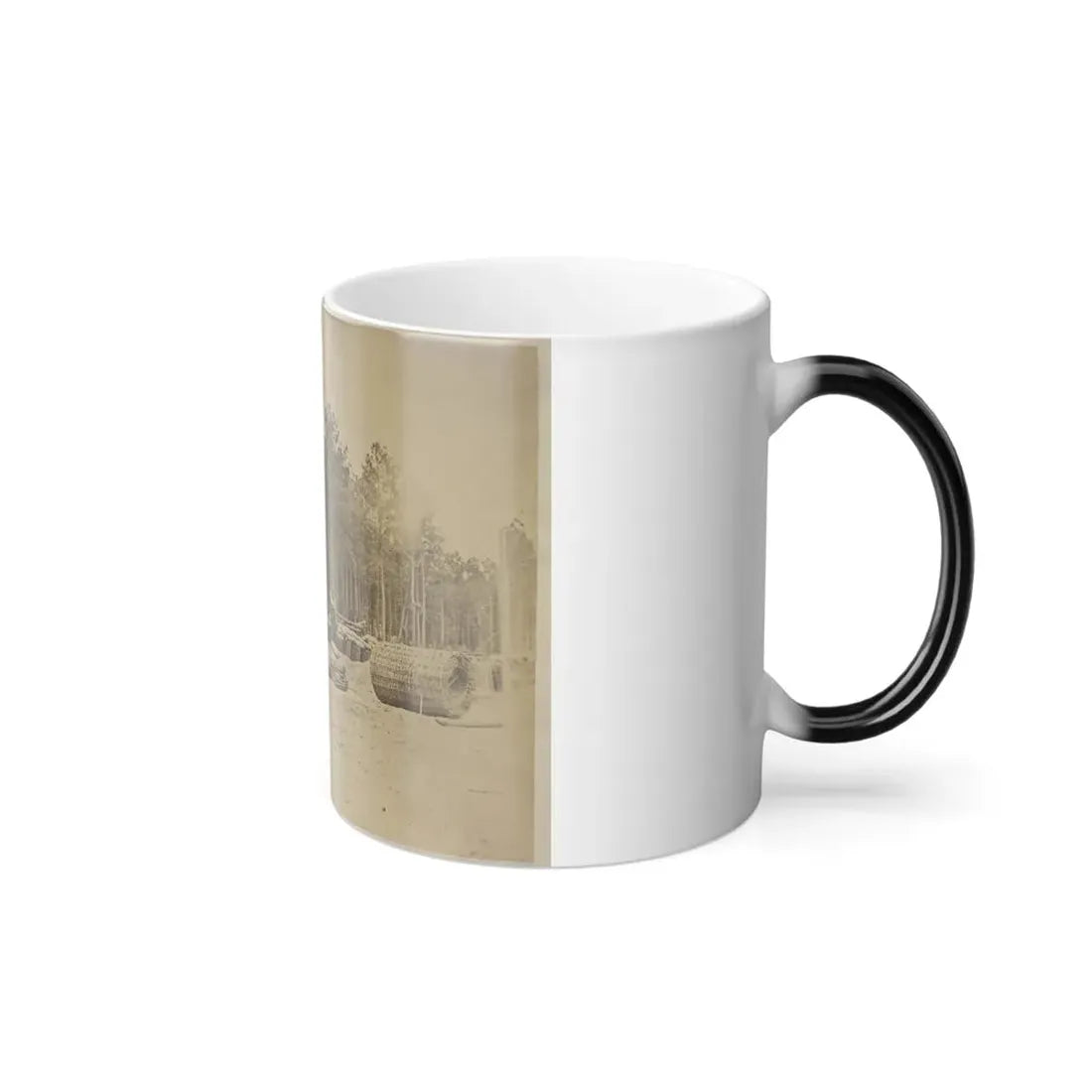 Man Seated on Gabions in Engineer Camp in Front of Petersburg, Virginia (U.S. Civil War) Color Changing Coffee Mug 11oz - Go Mug Yourself