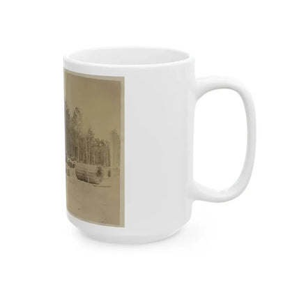 Man Seated On Gabions In Engineer Camp In Front Of Petersburg, Virginia (U.S. Civil War) White Coffee Mug - Go Mug Yourself