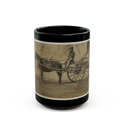 Man Sitting In A Horse Drawn Cart (U.S. Civil War) Black Coffee Mug-15oz-Go Mug Yourself