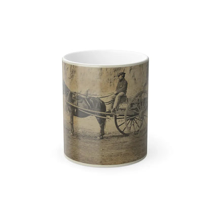 Man Sitting in a Horse Drawn Cart (U.S. Civil War) Color Changing Coffee Mug 11oz-11oz-Go Mug Yourself