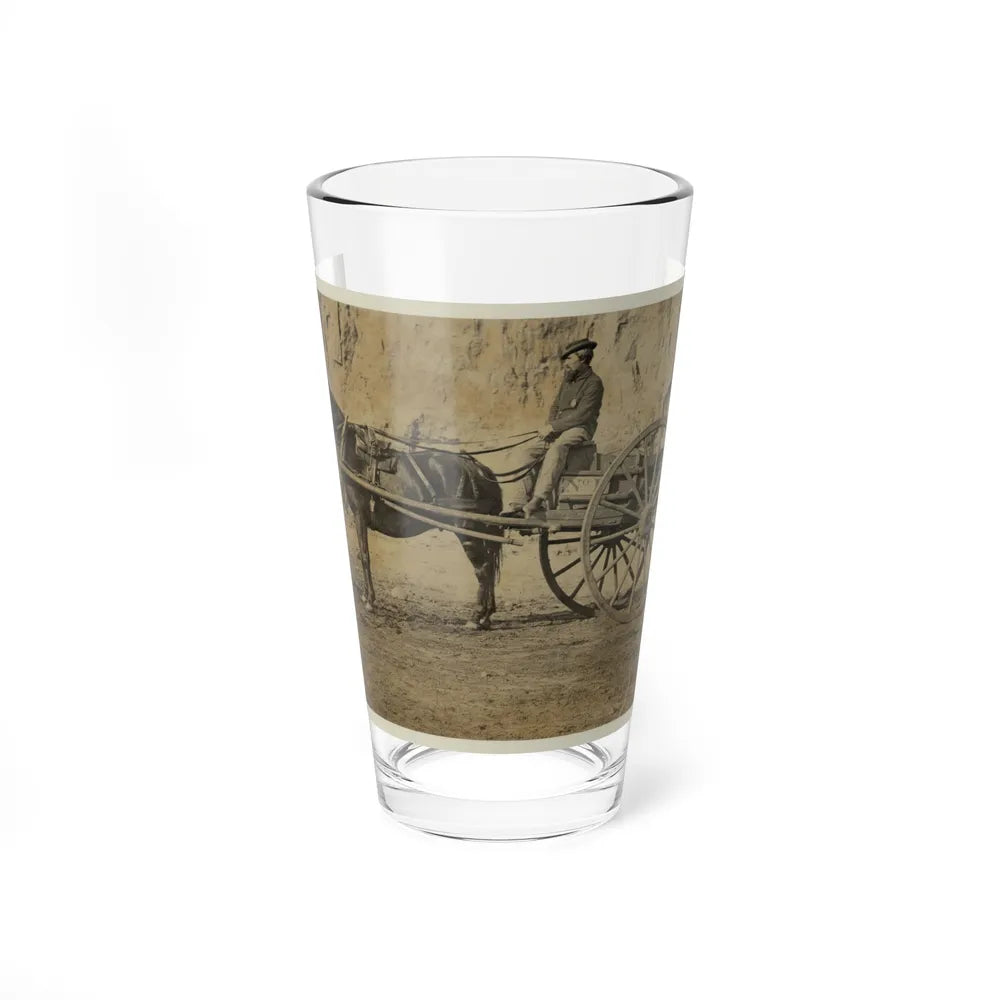 Man Sitting In A Horse Drawn Cart (U.S. Civil War) Pint Glass 16oz-16oz-Go Mug Yourself