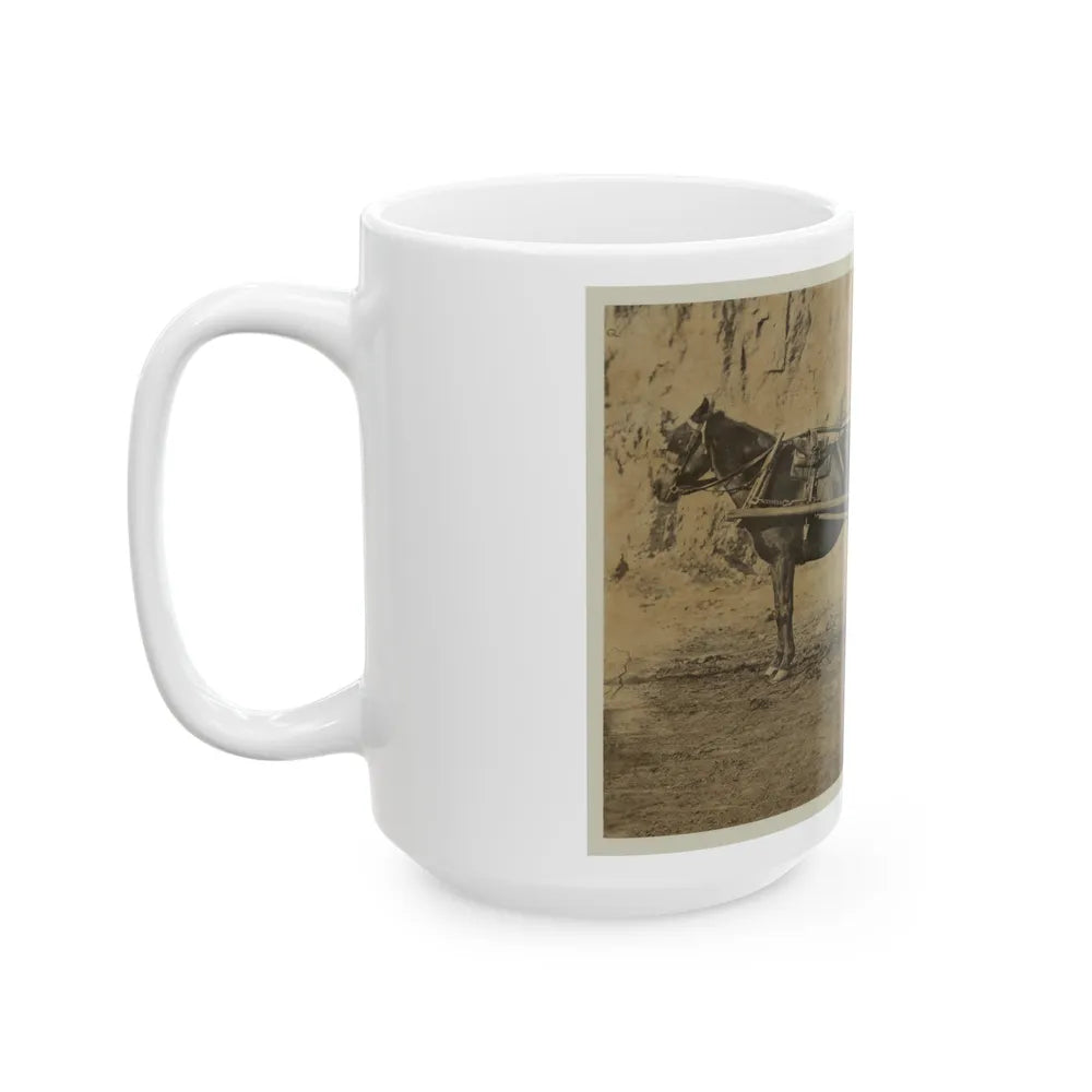 Man Sitting In A Horse Drawn Cart (U.S. Civil War) White Coffee Mug-Go Mug Yourself