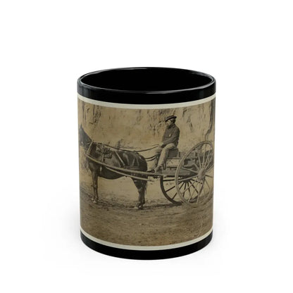 Man Sitting In A Horse Drawn Cart (U.S. Civil War) Black Coffee Mug 11oz - Go Mug Yourself
